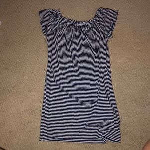 Striped off the shoulder dress